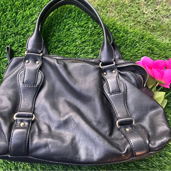 MICHAEL KORS BLACK LEATHER SATCHEL HANDBAG PURSE - Picture 4 of 14